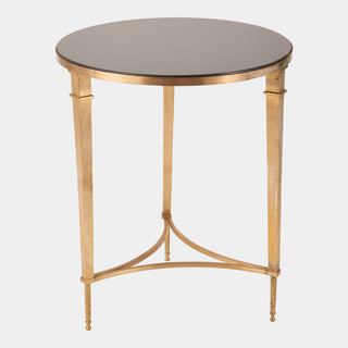 Round French Square Leg Table, Brass, alternate view 3