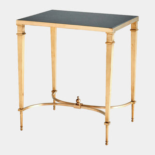 Rectangular French Square Leg Table, Brass, crafted in granite