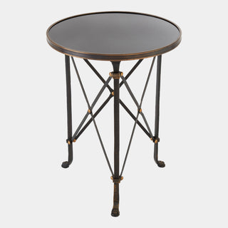 Directoire Table, Iron/Black Granite