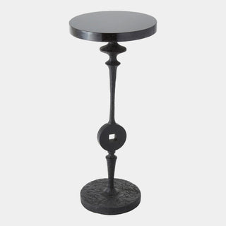 Artisan Square Peg Accent Table in granite and iron