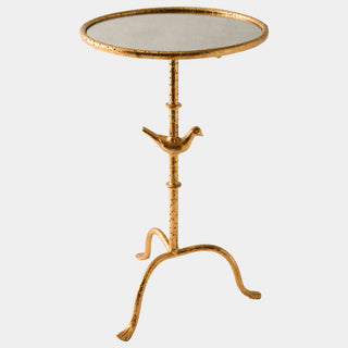 Giorgio Side Table, Gold Leaf, crafted in cast iron and mirror