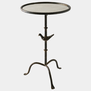 Giorgio Side Table, Bronze, crafted in cast iron and mirror