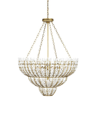 Magnum Opus Large Chandelier in white and brass