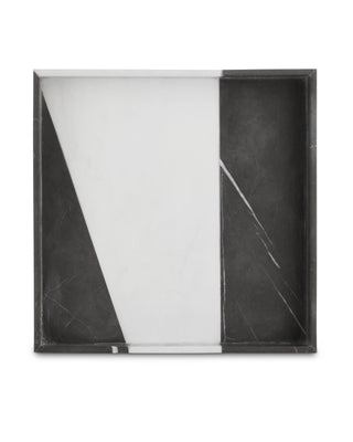 Sena Black & White Marble Tray, alternate view 3