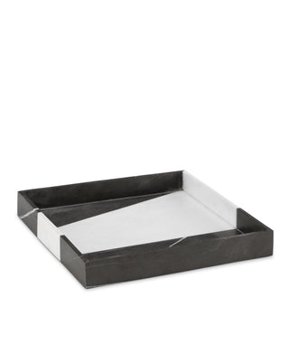Sena Black & White Marble Tray in dolomite