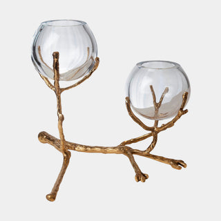 Twig 2 Vase Holder, Brass, alternate view 2