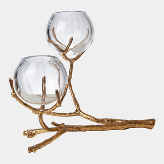 Twig 2 Vase Holder, Brass