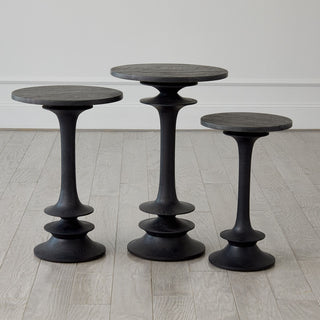 Oasis Side Table, Black, Large, styled in a room