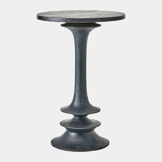 Oasis Side Table, Black, Medium, crafted in marble and oak