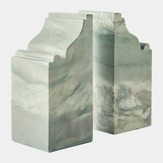 Arch Bookends, Green, crafted in marble