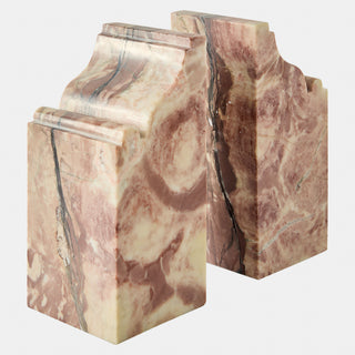 Arch Bookends, Red, crafted in marble