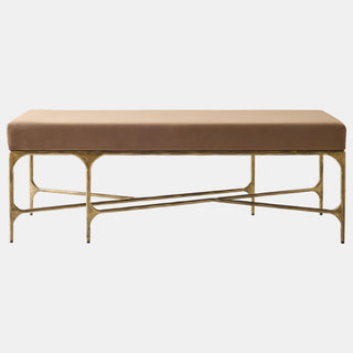 Hunter Bench, Antique Gold, crafted in iron and polyester