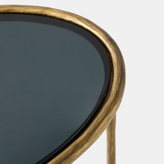 Hunter Side Table, Antique Gold, corner detail
