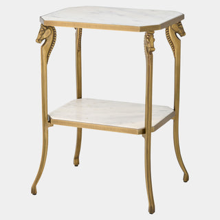 Xanthu Side Table in aluminum and marble