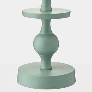 Bobbin Totem Candlesticks, Green, base detail