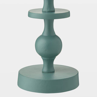 Bobbin Totem Candlesticks, Green, base detail