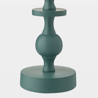 Bobbin Totem Candlesticks, Green, base detail