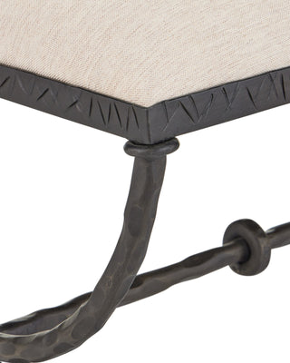 Agora Bench, Belgian Linen Weave, alternate view 2