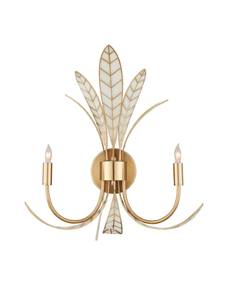Foliatura Wall Sconce in antique brass and off-white