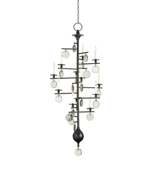 Sethos Large Black Chandelier in old iron and wrought iron
