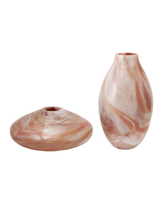 Murmur Vase Set of 2 in rust and glass