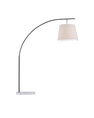 Cloister Large Bronze Floor Lamp in white and wrought iron