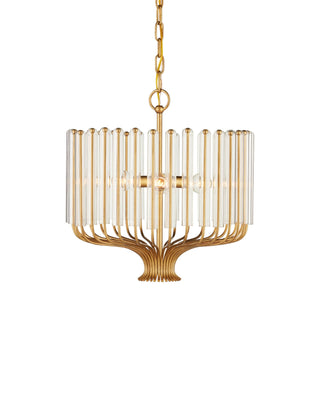 Faraday Chandelier in brushed brass and metal