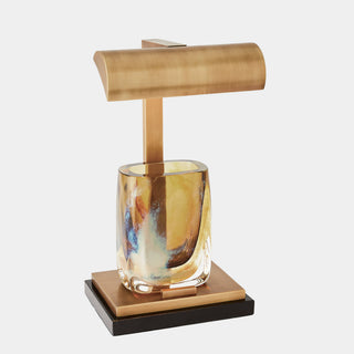 Edgar Tabletop Easel Lamp, Matte Brass, alternate view 3