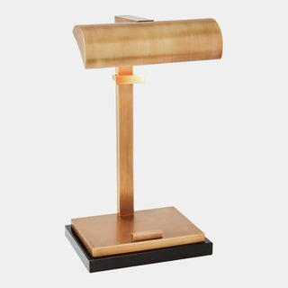 Edgar Tabletop Easel Lamp, Matte Brass, crafted in granite