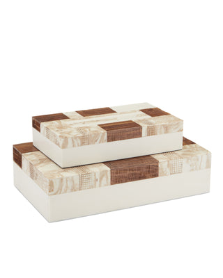 1940s Box Set of 2 in beige and brown