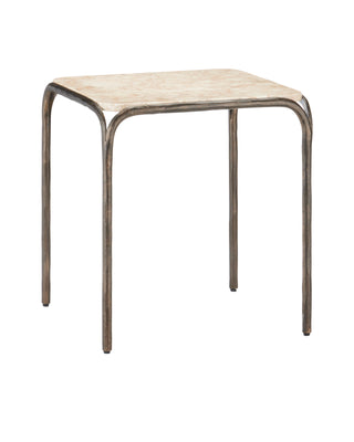Crema Side Table in bronze and marble