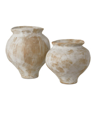 Monte Carlo Vase Set of 2 in antique white and light brown