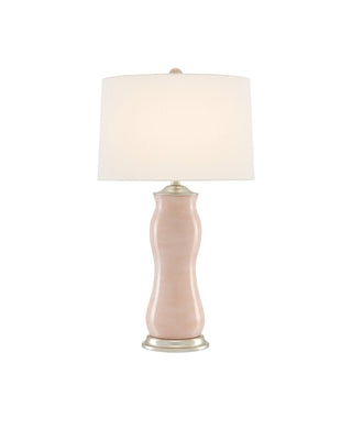 Ondine Blush Table Lamp in silver leaf and terracotta
