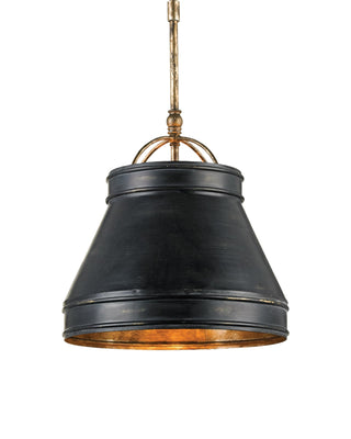 Lumley Black Pendant in pyrite bronze and wrought iron