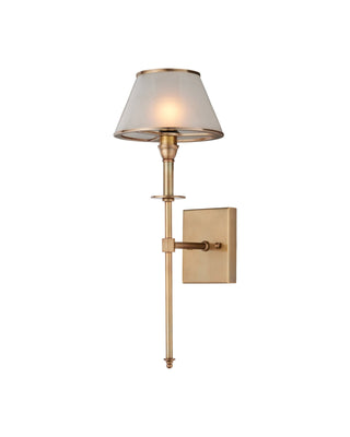 Ronaldo Brass Outdoor Wall Sconce in frosted and glass