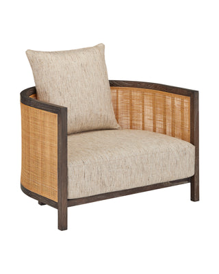 Celebes Chair, Calcutta Linen, crafted in autumn toast and mindi