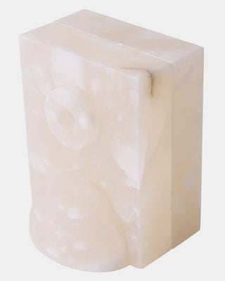 Barakoa Bookends, Alabaster, White, base detail