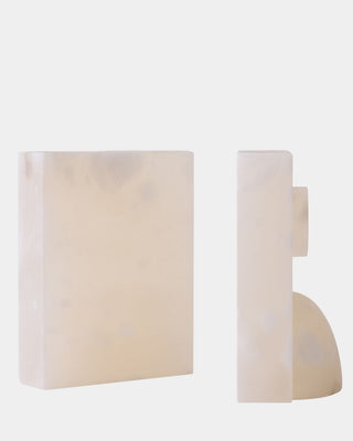 Barakoa Bookends, Alabaster, White, side view