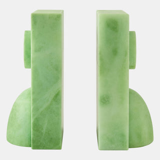 Barakoa Bookends, Alabaster, Lime, front view