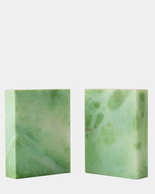 Barakoa Bookends, Alabaster, Lime, open detail
