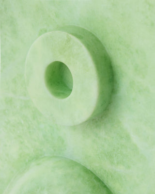 Barakoa Bookends, Alabaster, Lime, texture detail