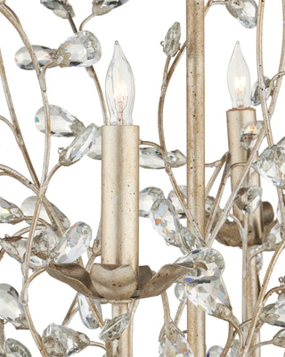 Crystal Bud Small Silver Chandelier, alternate view 2