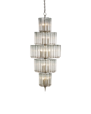 Bevilacqua Large Chandelier in silver leaf and glass
