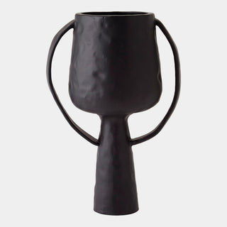 Aquitaine Tall Vase, Matte Black, crafted in ceramic