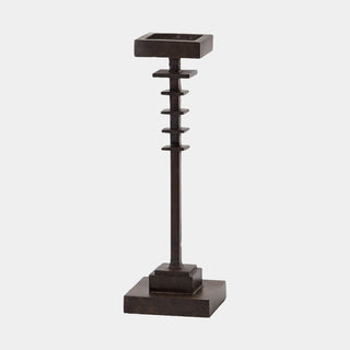 Corentin Candle Holder, Medium, crafted in dark and forged metal