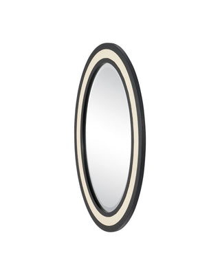 Deanna Ivory Raffia Oval Mirror, alternate view 3