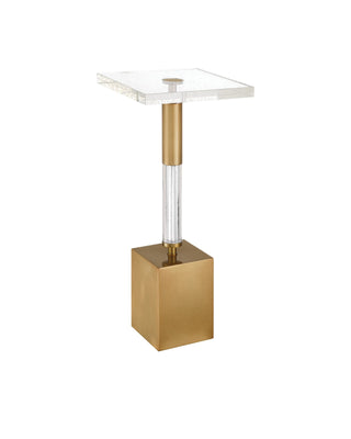 Desiree Drinks Table in antique brass and seeded optic crystal
