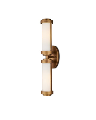 Bowland Brass Bath Wall Sconce in white and metal
