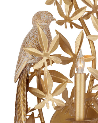 Aviary Gold Wall Sconce, Left, alternate view 3