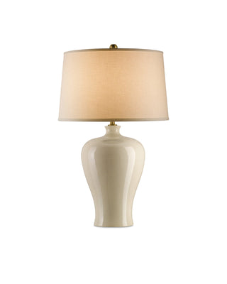 Blaise Cream Table Lamp in cream crackle and porcelain